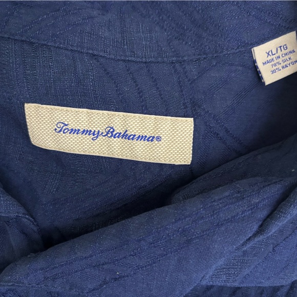 Tommy Bahama Navy Textured Button-Up Shirt - Picture 3 of 3